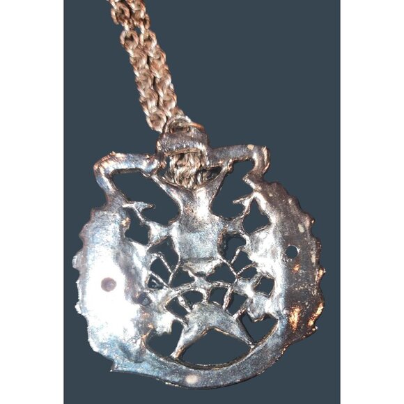 Cameron Crest Pendant Necklace With Double Chain Steampunk War - Picture 7 of 11